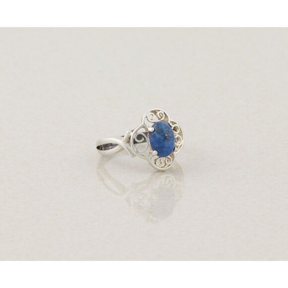 Sterling Silver Lapis Lazuli Ring Size 6 1/4 - Picture 3 of 7